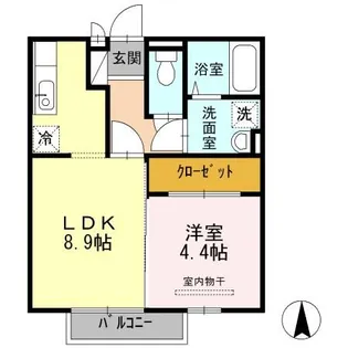 ヴィラージュ天祐館【2階】の間取り