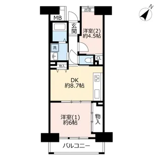 URサンラフレ百合ヶ丘【3階】の間取り
