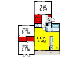 セレナ 710【2階】の間取り