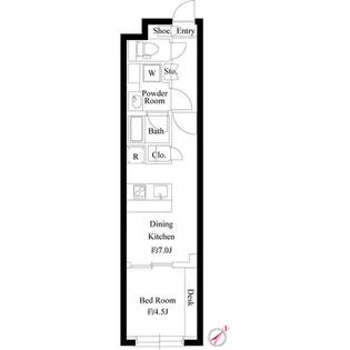 コンポジット上野毛通り【4階】の間取り