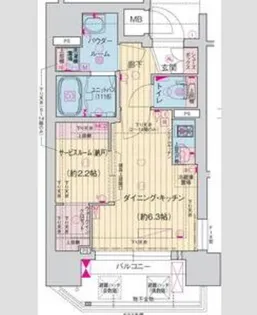 ソルテラス阿波座ウィズ【14階】の間取り