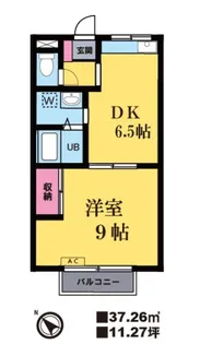キタゼンハイツ【2階】の間取り