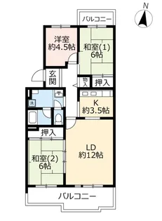 URグリーンタウン槇島【2階】の間取り