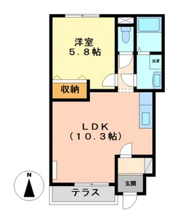 シャルマンハイツB【1階】の間取り