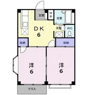 プリムローズB【1階】の間取り