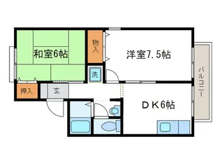セジュ-ル松月【1階】の間取り