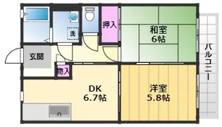 ハイム穴師の里【2階】の間取り