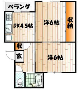ヴィラナリー門司4棟【2階】の間取り