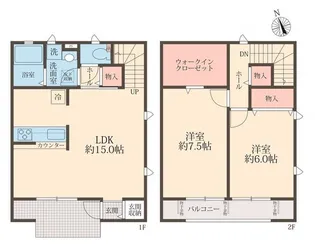 リュエル桜ヶ丘Bの間取り
