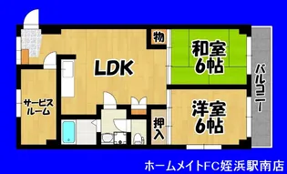トピア姪浜【1階】の間取り