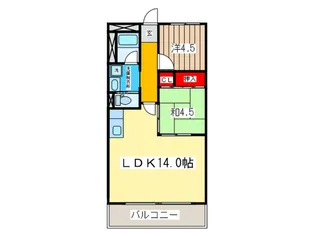 プラザハイツ【2階】の間取り