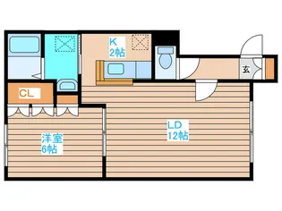 フィオーレ白石B【2階】の間取り