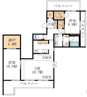 ルマセラ【4階】の間取り