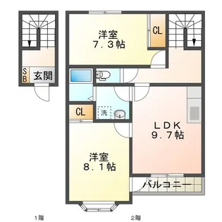 クローバー【2階】の間取り