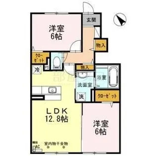 サニーフラット B【1階】の間取り