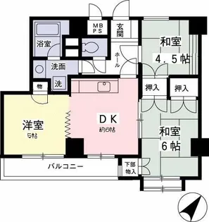 ライオンズマンション調布南【2階】の間取り