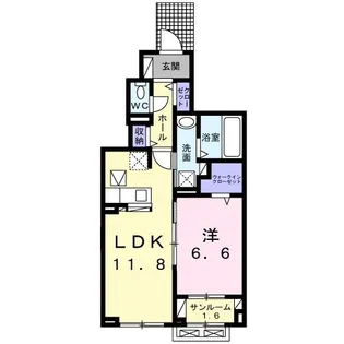 アクシアセブン【1階】の間取り