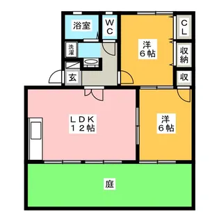 セジュールシモノ B棟【1階】の間取り