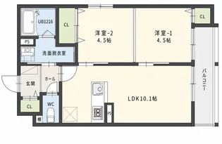 One Kishiwada【2階】の間取り