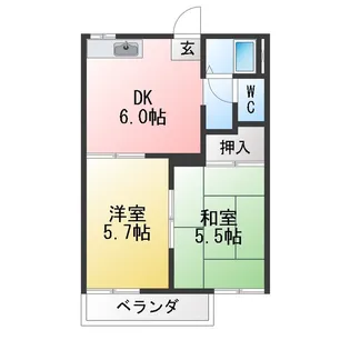 タウニー芝 B棟【2階】の間取り