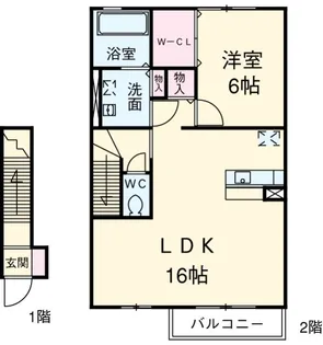 ハーモニー参番館【2階】の間取り