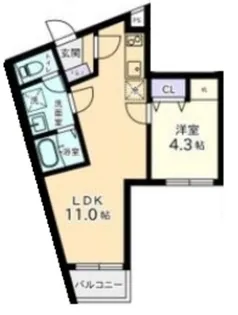 ヴィラージュ白金台【1階】の間取り