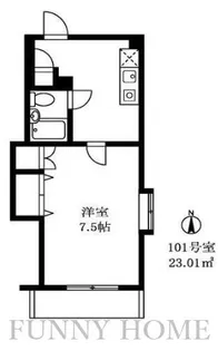プラネックス上目黒【1階】の間取り