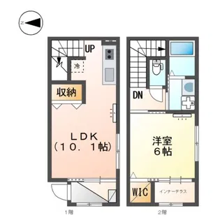 メゾネット南馬込【2階】の間取り