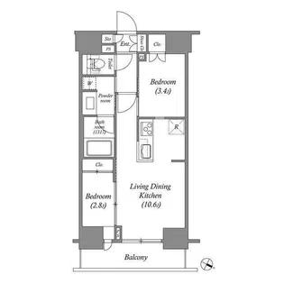 ACP Residence 浅草【8階】の間取り