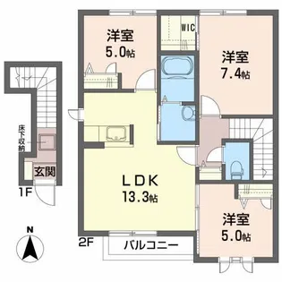シャーメゾン伊豆【2階】の間取り