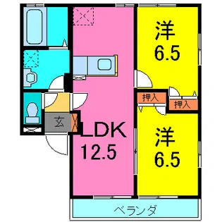 エコハイム B棟【1階】の間取り