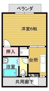 竹山コーポ【1階】の間取り