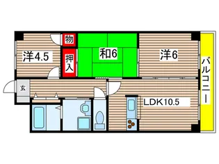 プレジデント六丁の目【1階】の間取り