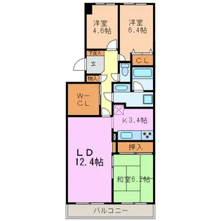 日進パーク・マンション【7階】の間取り