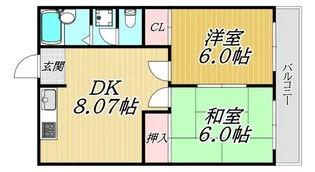 市隆ハイツ塚口【2階】の間取り