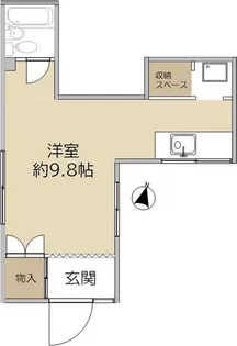 芦屋市津知町 ワンルーム【1階】の間取り