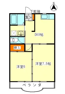 ワクイハイツ【1階】の間取り