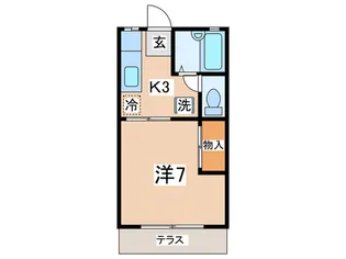 メゾンつーさん【1階】の間取り