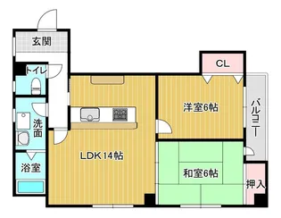 パレス白鳥【4階】の間取り