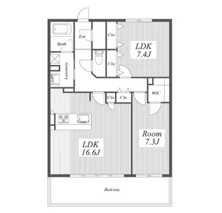 ロイヤルパークスERささしま【17階】の間取り