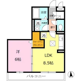 フィオーレ三条【1階】の間取り