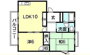 フレグランスHAMADA B棟【2階】の間取り