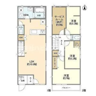 千葉県野田市五木新町【一戸建】の間取り