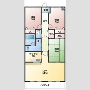 第2グランドビル永吉【4階】の間取り