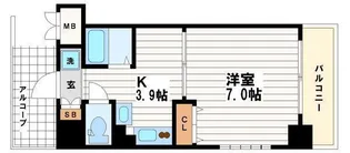 エステムコート心斎橋アルテール【6階】の間取り