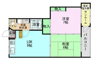 サン・バリュー内灘【3階】の間取り