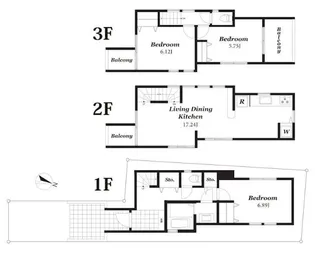 東京都目黒区柿の木坂1【一戸建】の間取り