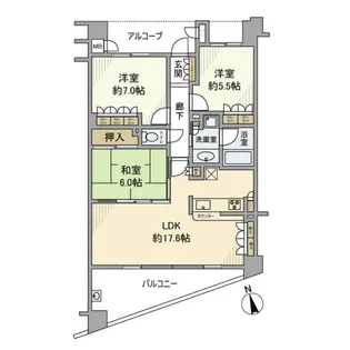ハイコート浜田山壱丁目【1階】の間取り