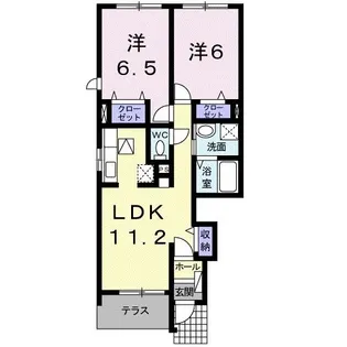 リアン・パルティ-ルC【1階】の間取り