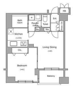 東京都目黒区中根1【マンション】の間取り